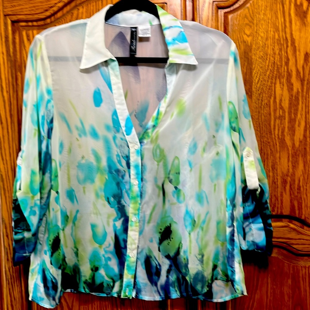XL Rendexvous blouse Button up  coverup